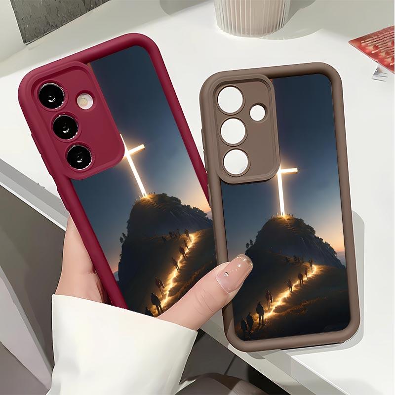Cross Pattern Soft&Flexible TPU Silicone Phone Case For Galaxy S26 Ultra S25 Edge S24 FE S23 S22 S21 Plus A13 A14 A15 A16 A17 A33 A34 A35 A36 A52 A53 A54 NOTE20 Durable|Shockproof|Full Camera Protection|Anti-Fingerprint