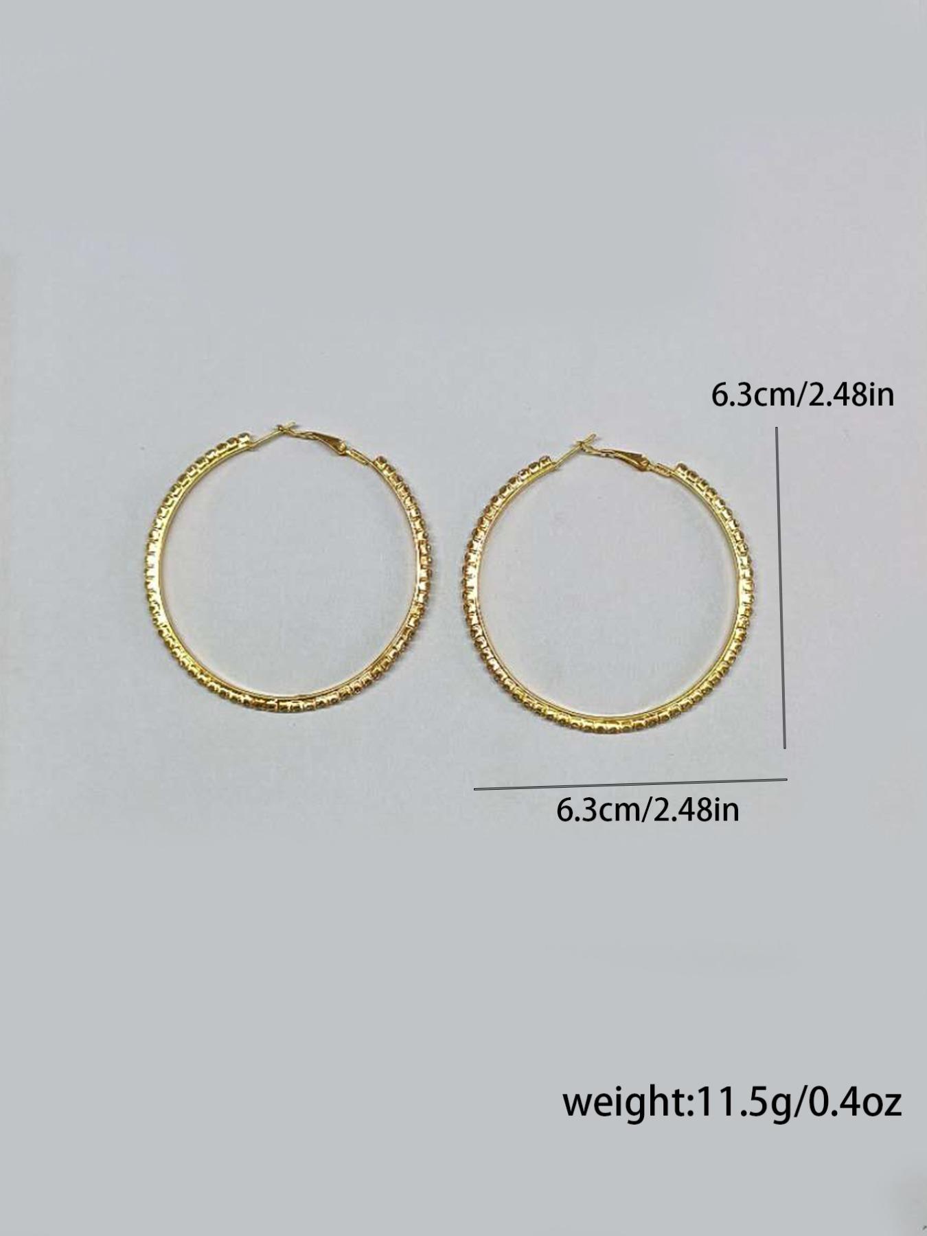 Women's Elegant Rhinestone Decor Hoop Earrings, 1 Pair Fashion Glittering Hoop Earrings for Party, Daily Decor, Trendy All-match Luxury Jewelry High Quality Earrings As Birthday Gift for Women & Girls