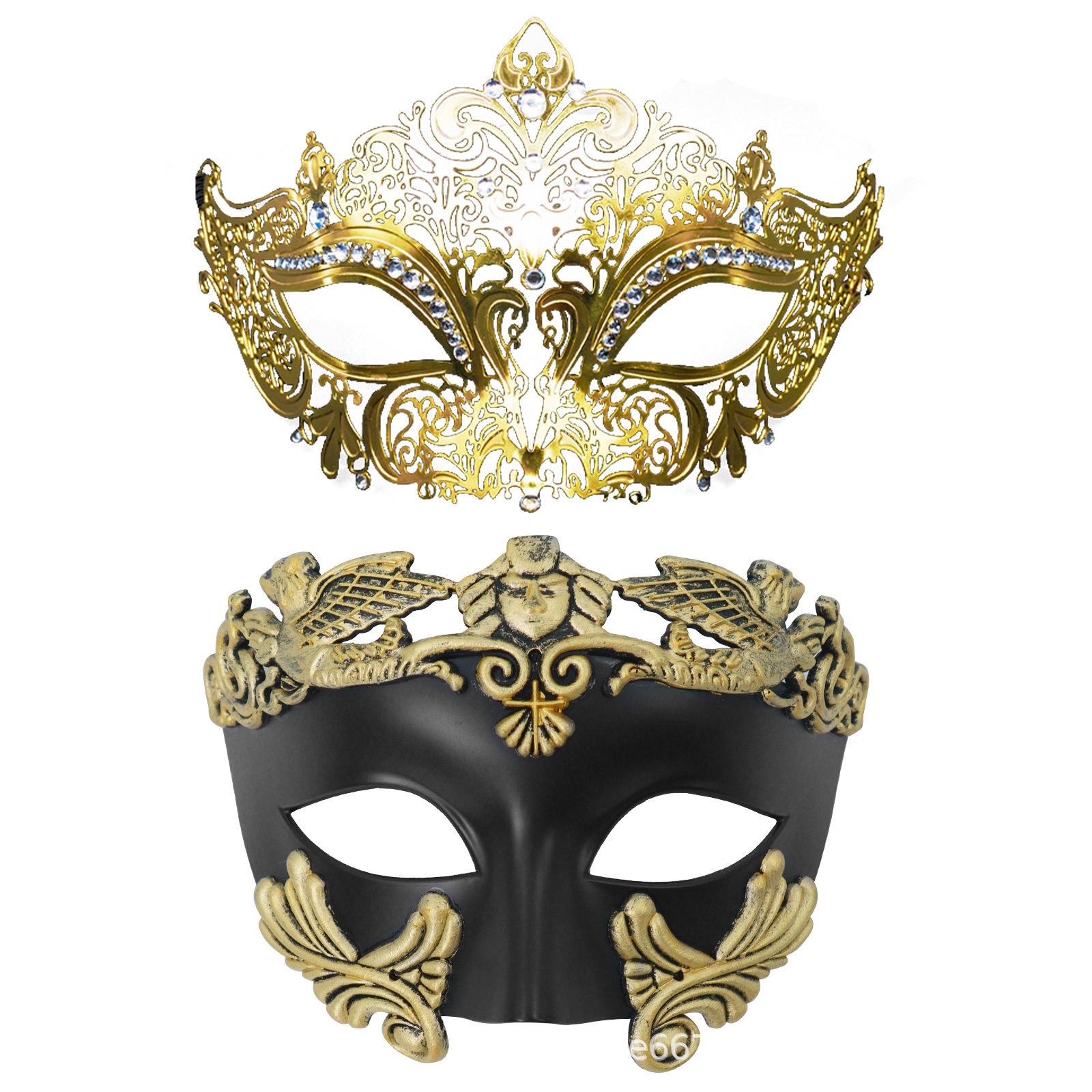 Venetian Carnival Half Face Mask, Luxury Masquerade Mask for Couples & Party Events