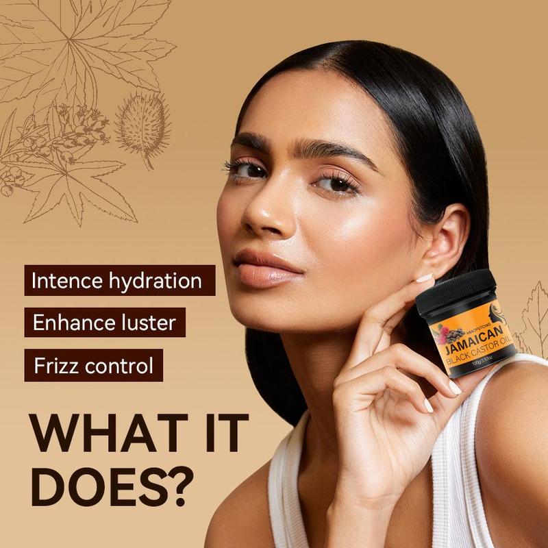 Jamaican Castor Oil, Moisturizing Hair Oil Treatment for Eyelashes & Eyebrows, Hair Care & Styling Product for Women & Men
