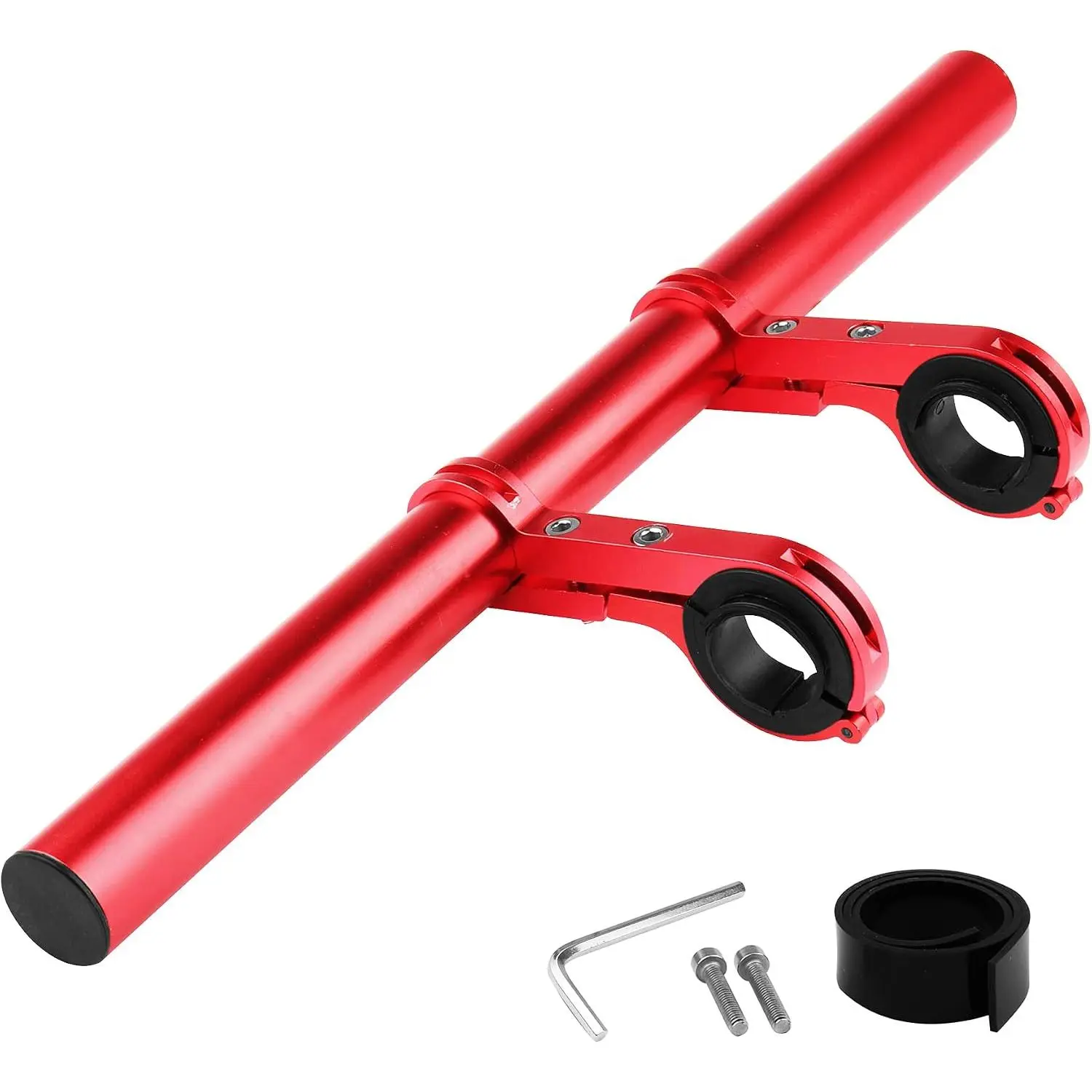 handlebar,  handlebar extender 11.8in, multifunctional  alloy bracket extension, handlebar extension rack,  for  and mobile phone holder (Crimson)