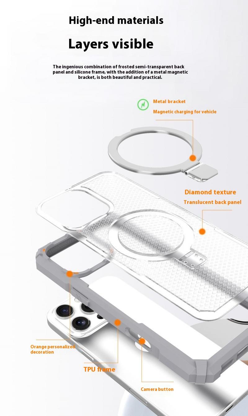 Phone Case for iPhone 16 Pro Max 6.9 inch Compatible with MagSafe Charging and Stand Shockproof Anti-Slip Military Grade Protective Case Magnetic Wallet Protective Case for iPhone Cellphone Protection Cover Casing