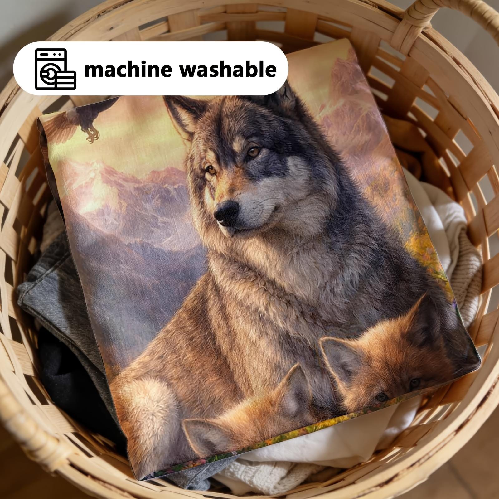 An Elegant Wall Hanging, Wolf with Cubs, Scenic Background, Ideal for Enhancing The Decor of Homes, Dormitories, And Bedrooms