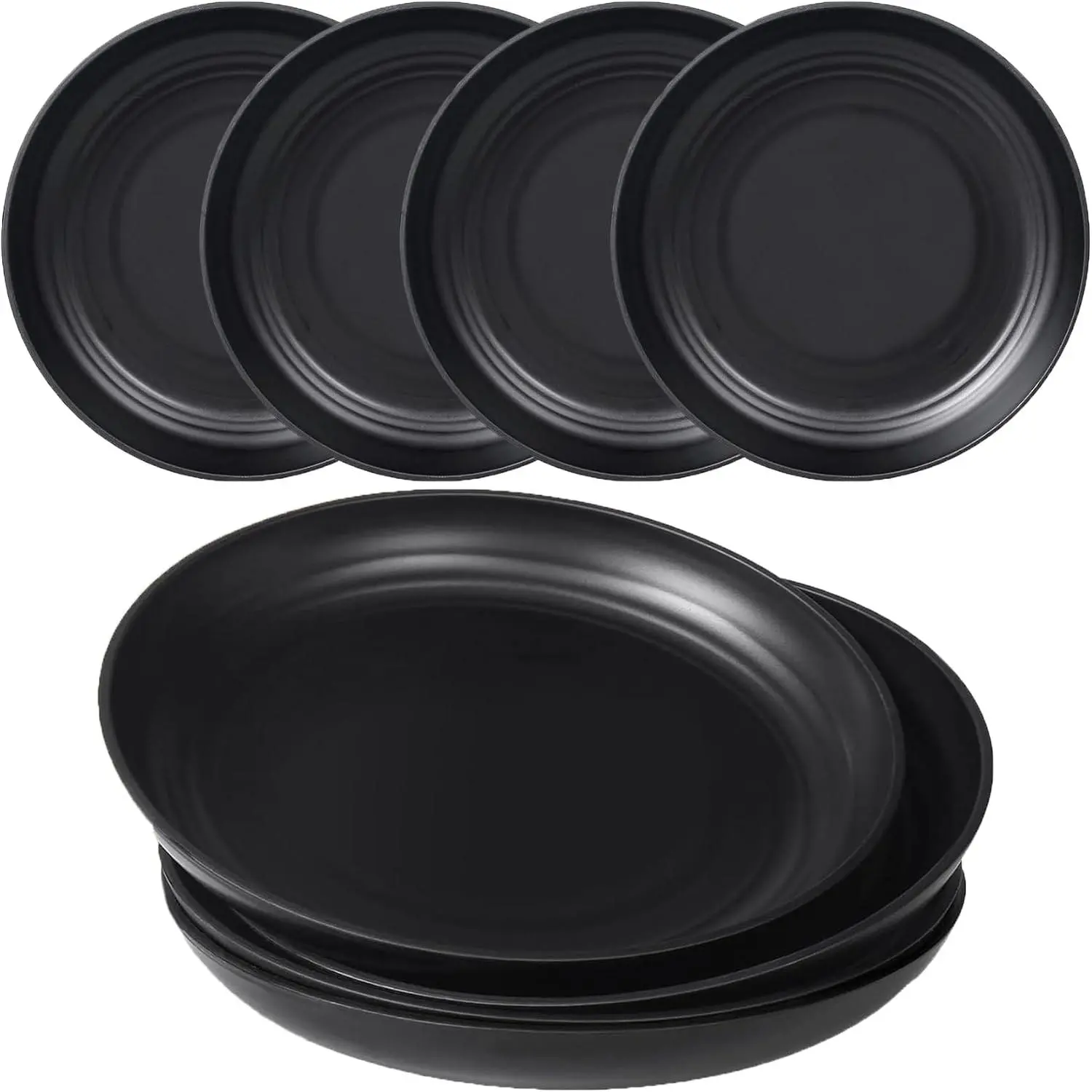 Wheat Straw Plates Unbreakable Dinner Plate 7.8 Inch  Plastic Plate | 4 Pack Lightweight Salad Plates for Camping/Kitchen, Dishwasher & Microwave Safe