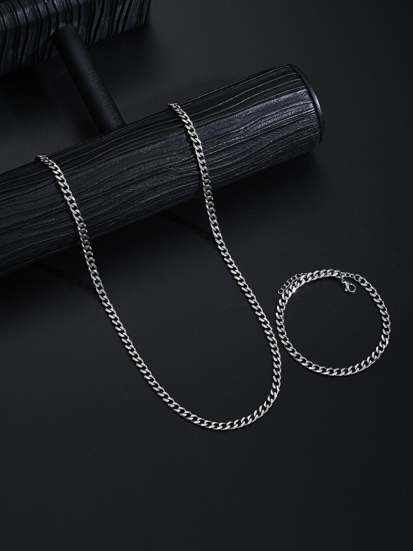 Men's Fashion Jewelry Set, 33 Counts Casual Rhinestone Decor Beaded & Drawstring Design Necklace & Bracelet & Stud Earrings & Rings for Men, Fashion Jewelry for Party, Daily Clothing Decor, Trendy All-match & Exquisite Jewelry for Birthday Gift