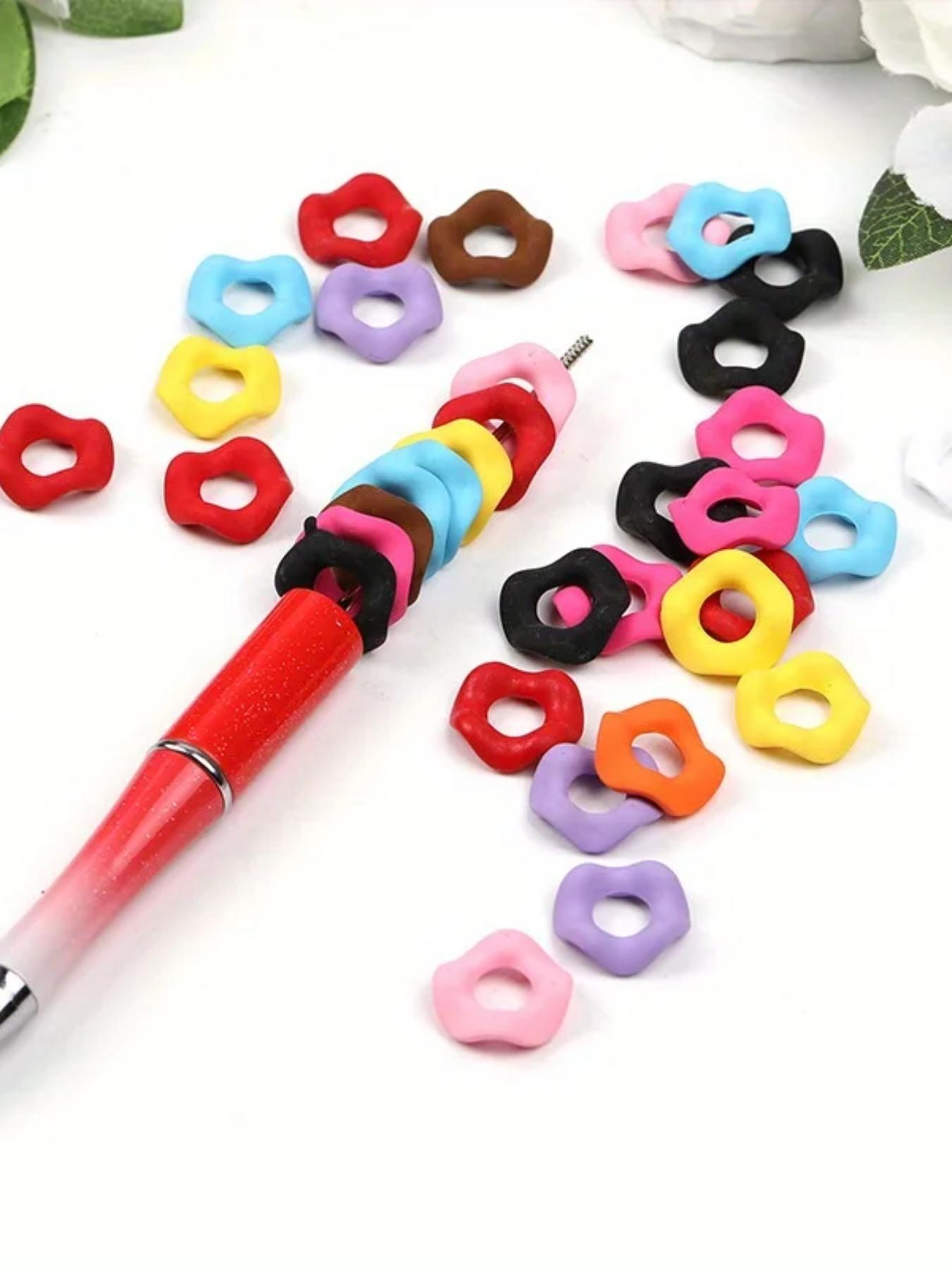 50pcs Wave Acrylic Spacer Beads for Pen Making, Perfect for DIY Projects & Handmade Pens, Durable Lightweight Design
