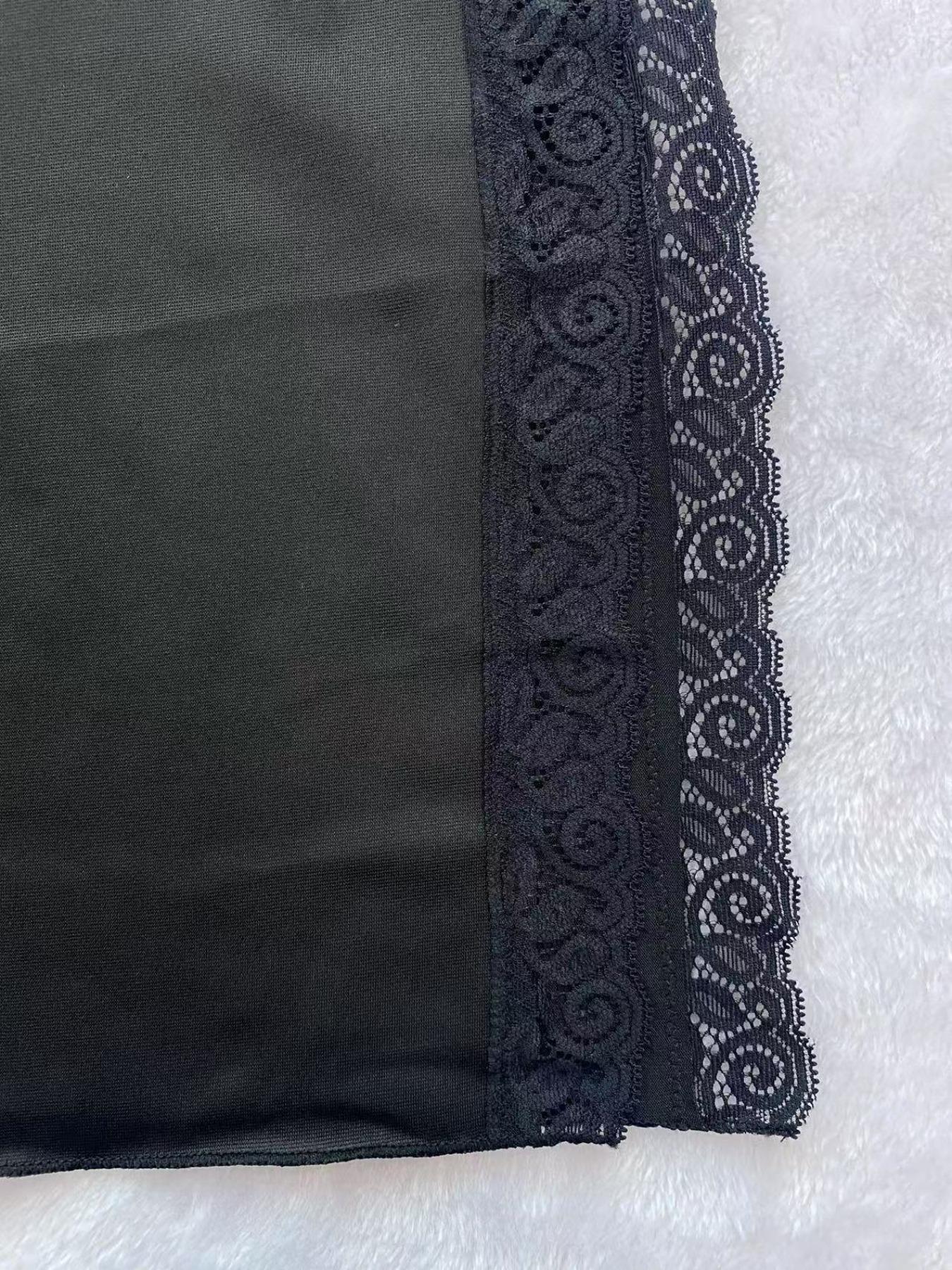Women's Contrast Lace Backless Split Thigh Slit Cami Lace Trim Nighty Dress, Sexy Fashion Adjustable Spaghetti Strap Nightgown, Contrast Lace Nightdress, Soft Comfortable Elegant Nightwear Sleepwear Loungewear for Women Chic Aesthetic, Lady Womenswear