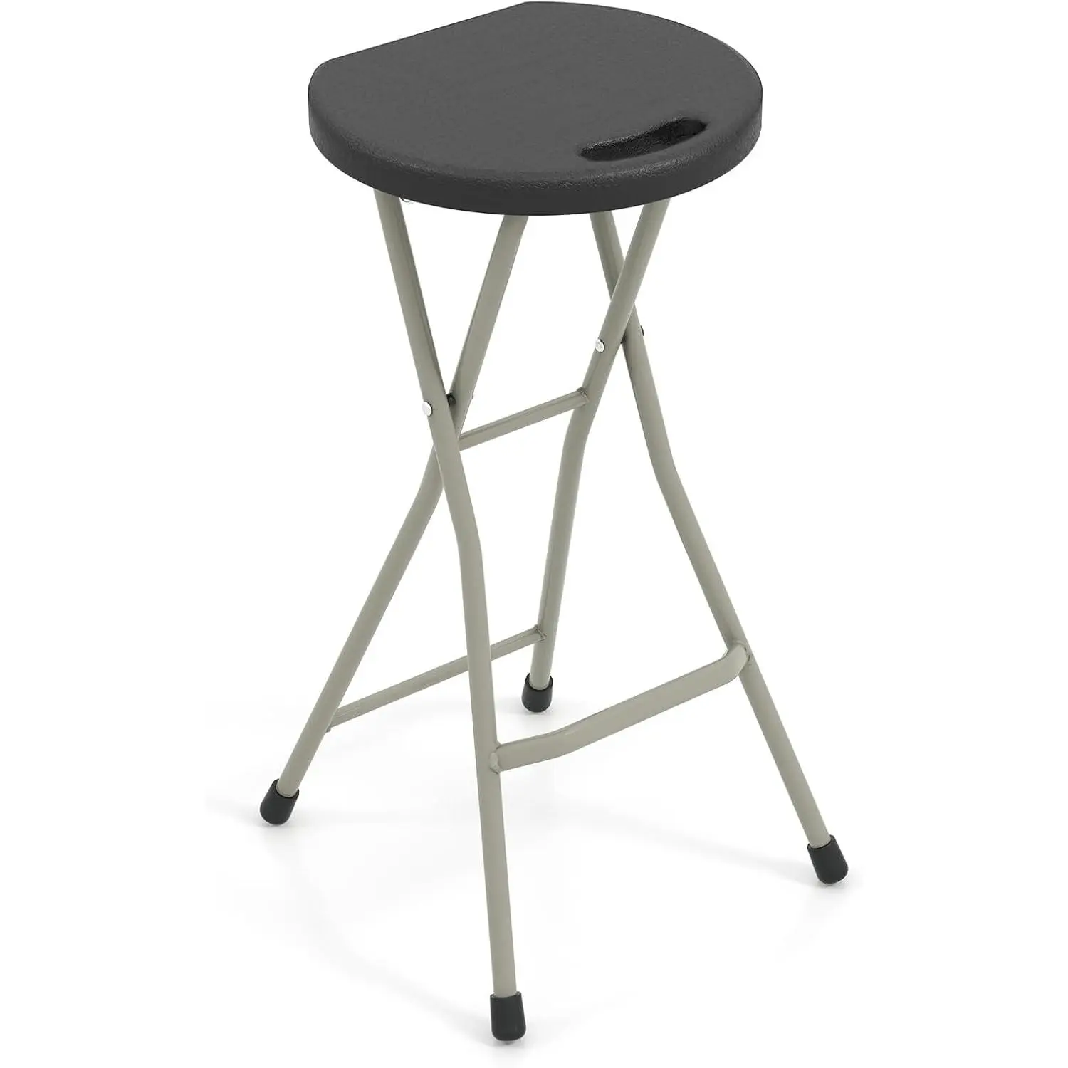 Folding Stool, 28in Portable Collapsible Bar Stool with Handle & Steel Frame, 330lbs Sturdy Foldable Lightweight Metal Chair for Outdoor/Indoor Kitchen Home Bar, Assembly Free (Set of 1, 28inch)