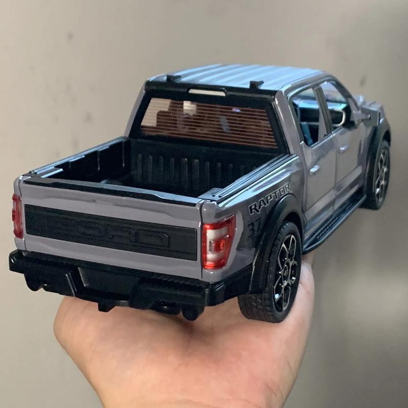 1:20 Ford Raptor F150 Pickup Truck Toy Car Model Alloy Die-cast Car Doors Openable Pull-back Car with Sound and Lights Scale Model Car Toy Suitable for Boys