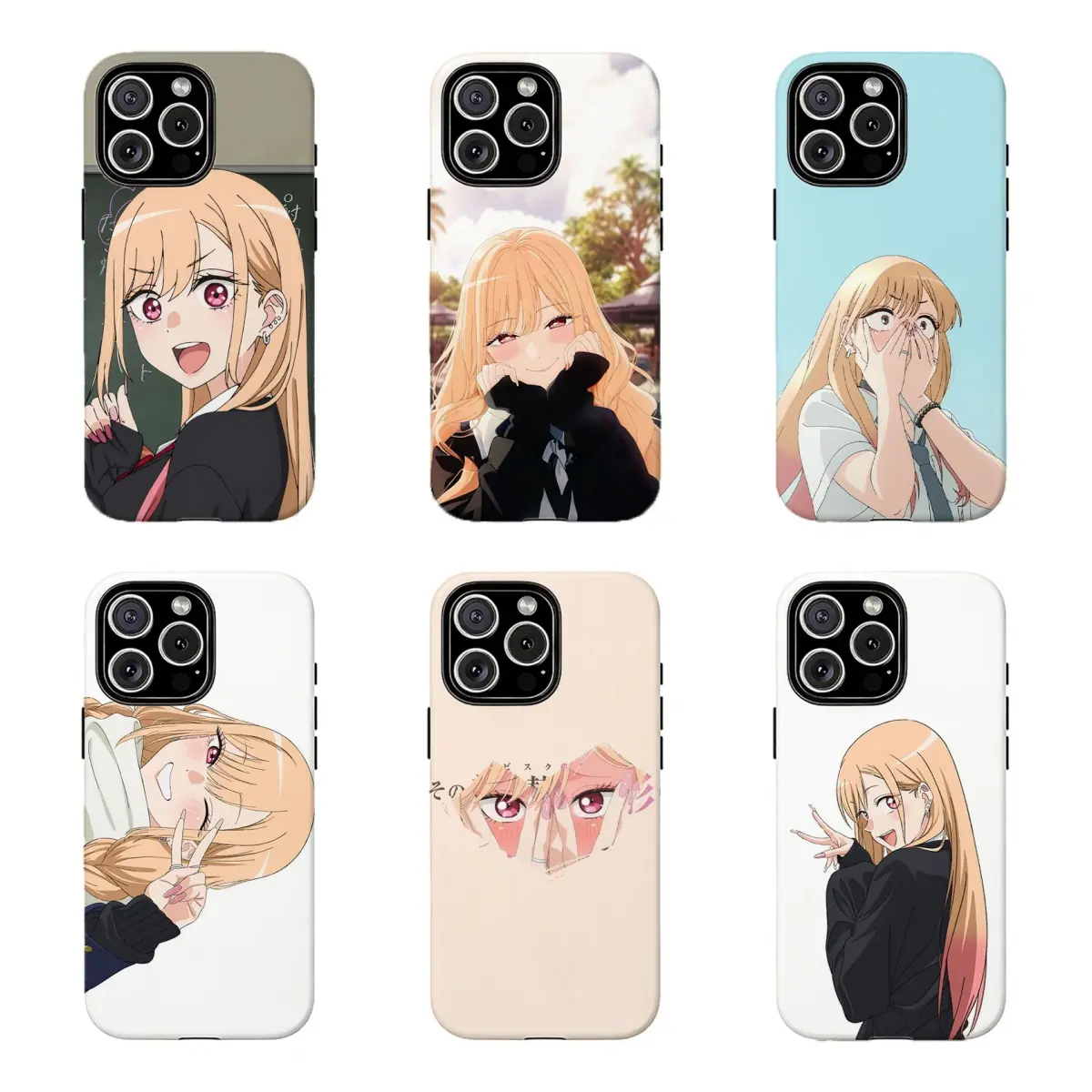 Marin Kitagawa Anime Phone Case, My Dress-Up Darling Cute Girl Protective Cover For iPhone 17 Pro Max 16 15 14 13 12 11 for Samsung S21 S22 S23 S24 S25 Phone Case,Perfect Gift for Girl