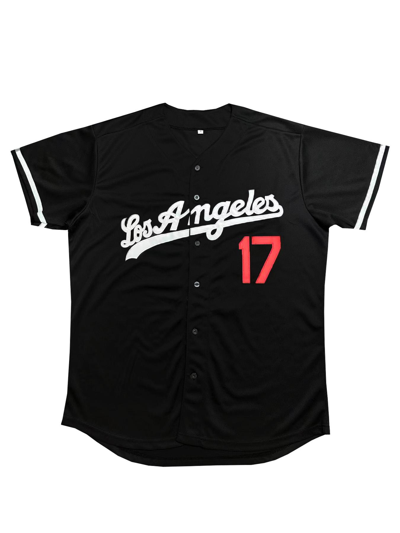 Men's Los Angeles #17 Four Colors Baseball Jersey, Casual Sporty Short Sleeve T-Shirt Jersey Tee for Daily Wear, Sportswear for Men