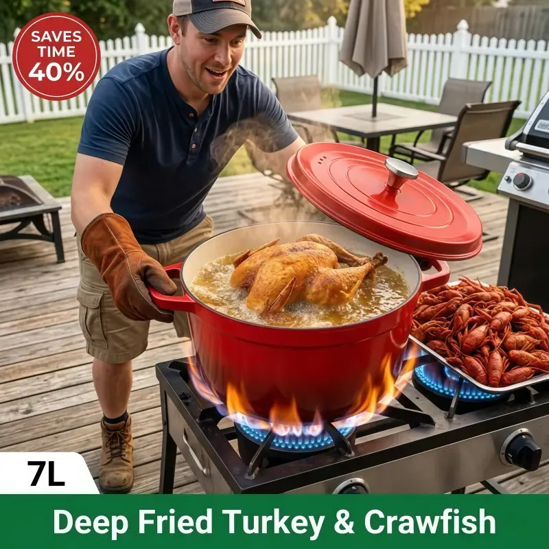 Multi-function Fryer, Stew. Boiled. Braised. Soup. Steamed. Fried in One Kitchenware, Compatible with All Heat Sources, No Assembly Required. Family Restaurant, Outdoor Courtyard Are Used.