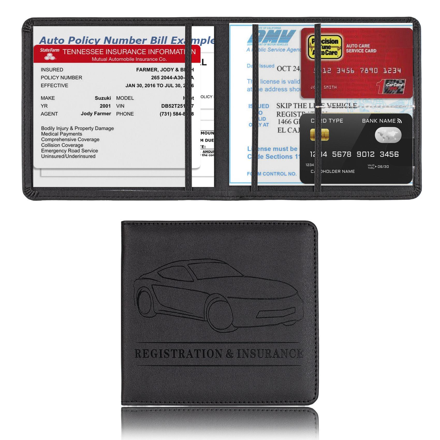 Car Registration & Insurance Holder, 1 Count Solid Color Durable Car Insurance Profile File Sleeve Holder, Driver's License Sleeve, Card Organizer, Car Interior Accessories