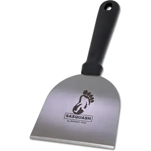 Stainless Steel Grill Griddle Scraper Spatula, Extra Wide 5 Inch Face Two Handed Handle Food Scraper Tool for Flat Top Grill Burger Cooking Kitchen Accessories