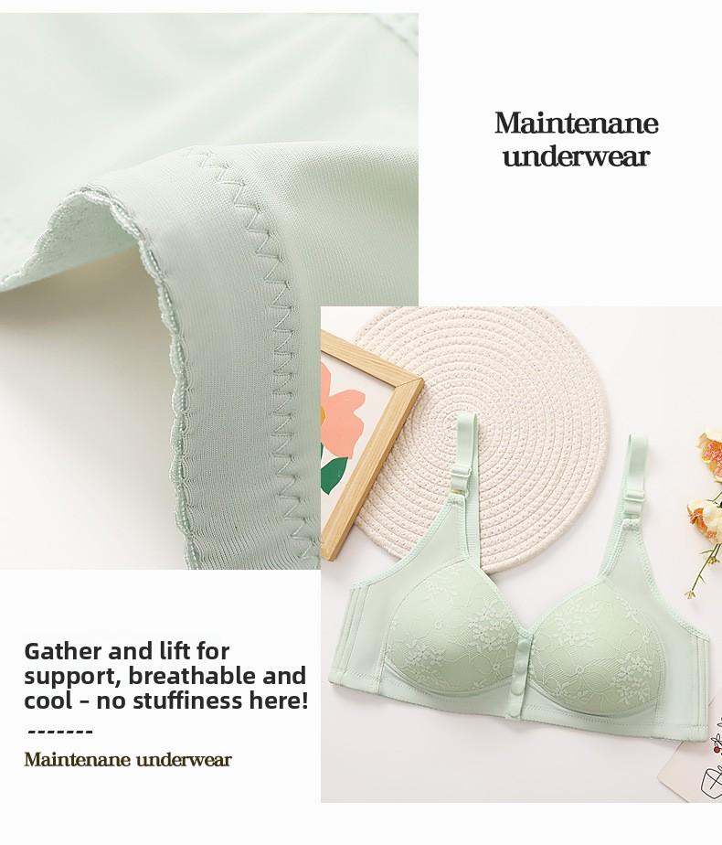 6 Pack Front Closure Bras for Women, Wire-Free Push Up Sports Bra with Removable Padding, No Dig Adjustable Straps, Seamless Full Coverage T-Shirt Bra, Comfortable Maternity Tank Top Style -RR