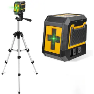 Laser level with tripod, green cross-line laser, with automatic leveling function, used for hanging pictures, construction, floor tiles, walls, home decoration, and interior engineering