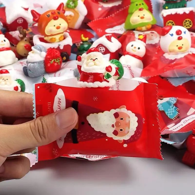 10pcs Christmas Blind Bag Mini Cute Santa Claus Dolls, Kids Gift Model Toys, Decorative Gifts, Desktop Ornaments, Birthday Party Favors, Christmas gift