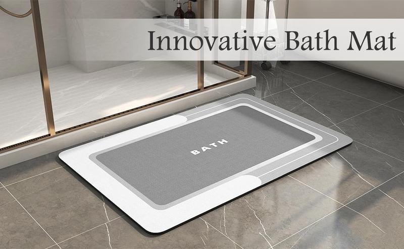 Bath Mat-Bathroom Mat Rug Non Slip Super Absorbent Stain Resistant Quick Dry Thin Bath Rug-Bath Mats for Bathroom Floor Bathtub Vanity-Bathmat Bath Rug Easy Care-17"x27" Grey