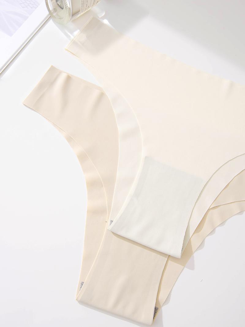 Women's 12pcs Solid Color Minimalist Drop Waist Panties, Casual Seamless Soft Comfy Breathable Knicker for Daily Wear, Ladies Underwear for All Seasons