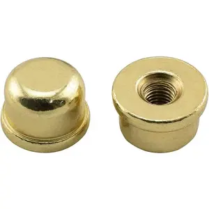 1/2 Inch Tall Lamp Finial Tapped 1/4-27 Knob Lamp Accessories for Lamp Shade Holder Harp Tops, Gold, 2PCS