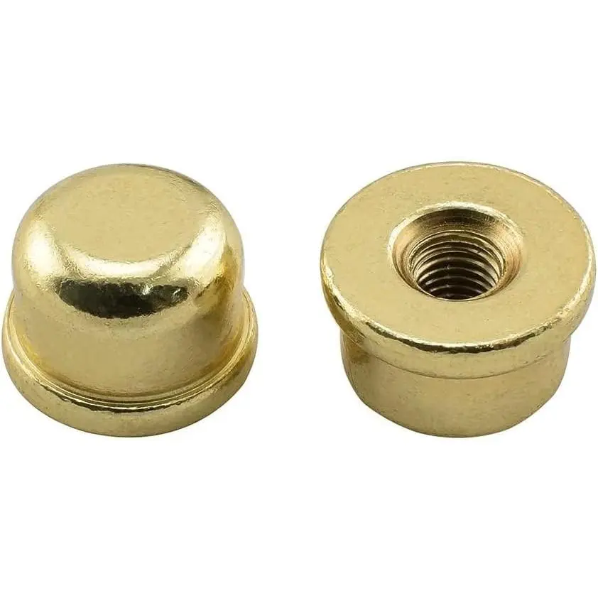 1/2 Inch Tall Lamp Finial Tapped 1/4-27 Knob Lamp Accessories for Lamp Shade Holder Harp Tops, Gold, 2PCS