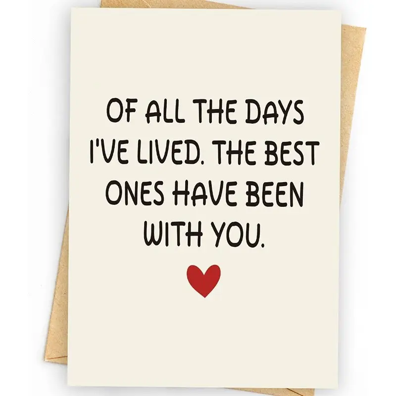 Funny Anniversary Valentine's Day Card with Envelope, Humorous Text Card, Fun Gift Idea, Perfect for Celebrations and Special Occasions