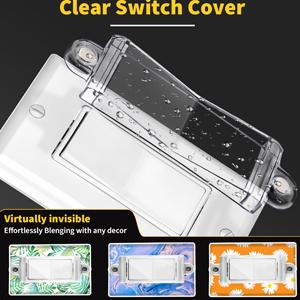 Light Switch Guard Cover- Light Switch Outlet Covers for Flat Wall Switches-Child Safety Protection(Clear,6 Piece)