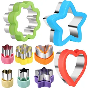 9 Pcs Cookie Cutters Set Different Shapes & Sizes Pastry Stamps Molds for Cookie Fruit Cake Pop Sandwich Grape