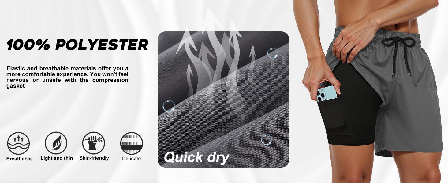 Mens Swim Trunks with Compression Liner 5 Inch Inseam Quick Dry Swim Shorts Mens Swimsuit Board Shorts with Pockets Mens Swim Trunks with Compression Liner 5 Inch Inseam Quick Dry Swim Shorts Mens Swimsuit Board Shorts with Pockets