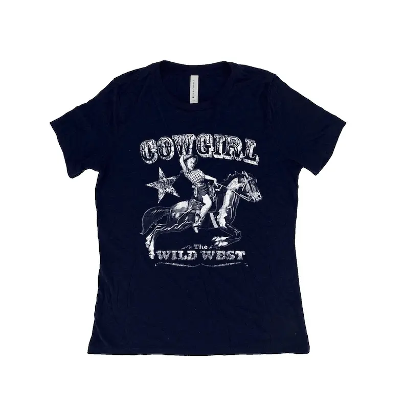 Cowgirl Graphic Tee: Women's Country Screenprint Shirt |   Soft Heavyweight Graphic Tee,Unisex T shirt Daily Holiday Shirts