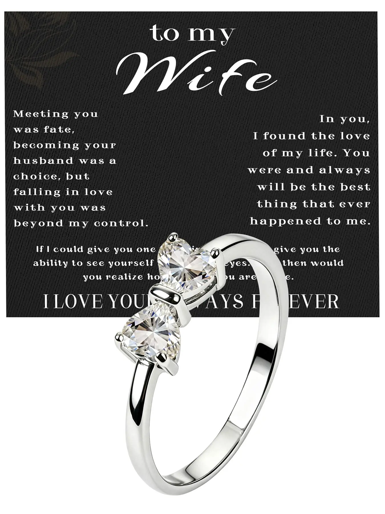 Women's Heart Butterfly Knot Promise Ring, Gift for Granddaughter/daughter/wife, Hope Ring, Birthday/christmas Present, Fade-Resistant Jewelry