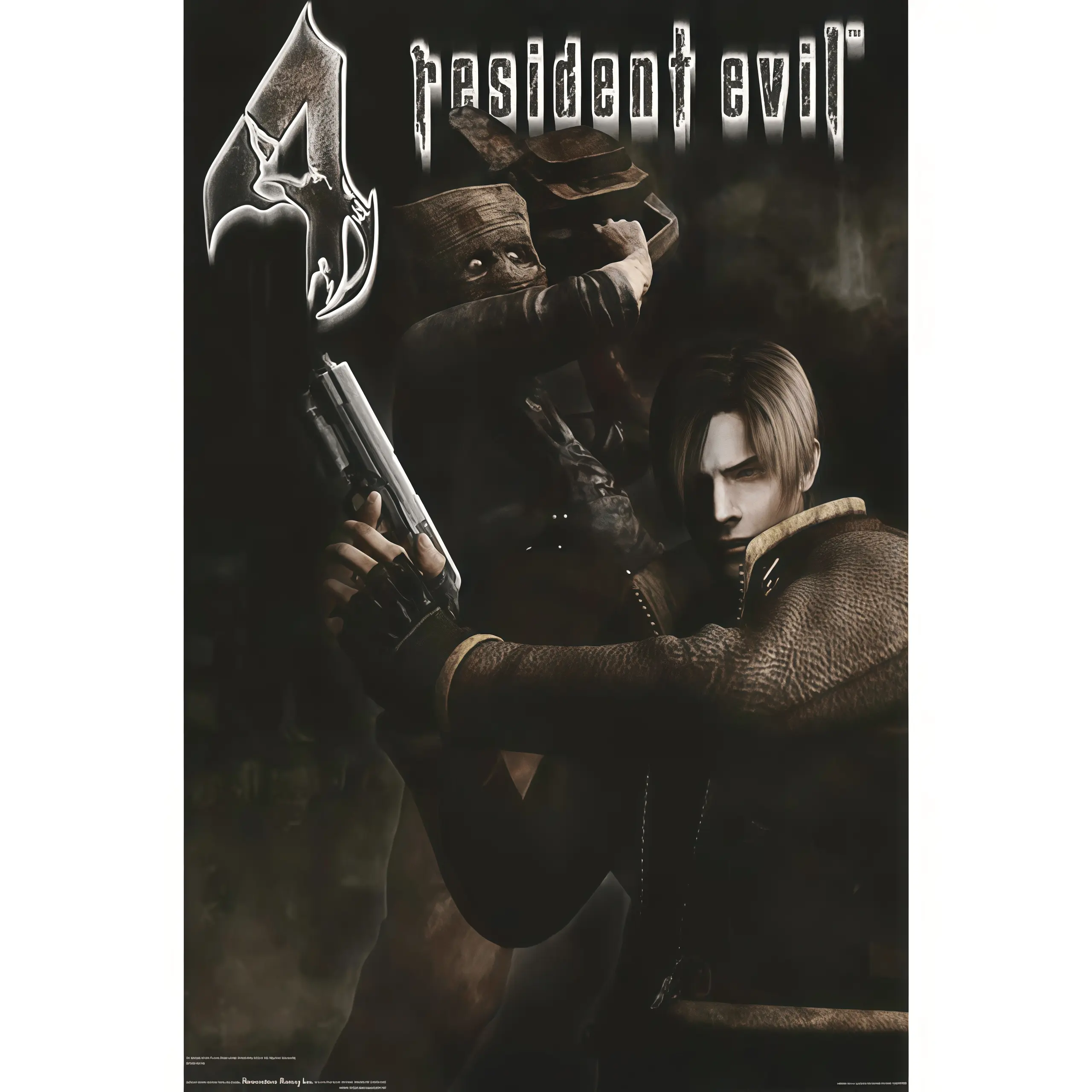 POSTER :MOVIE REPRO: RESIDENT EVIL 4 - MASK - FREE SHIP # 3455, gaming wall art, horror game canvas print, retro game poster, framed unframed wall decor, PS black frame, gamer room decor, dark aesthetic wall hanging, survival horror art,