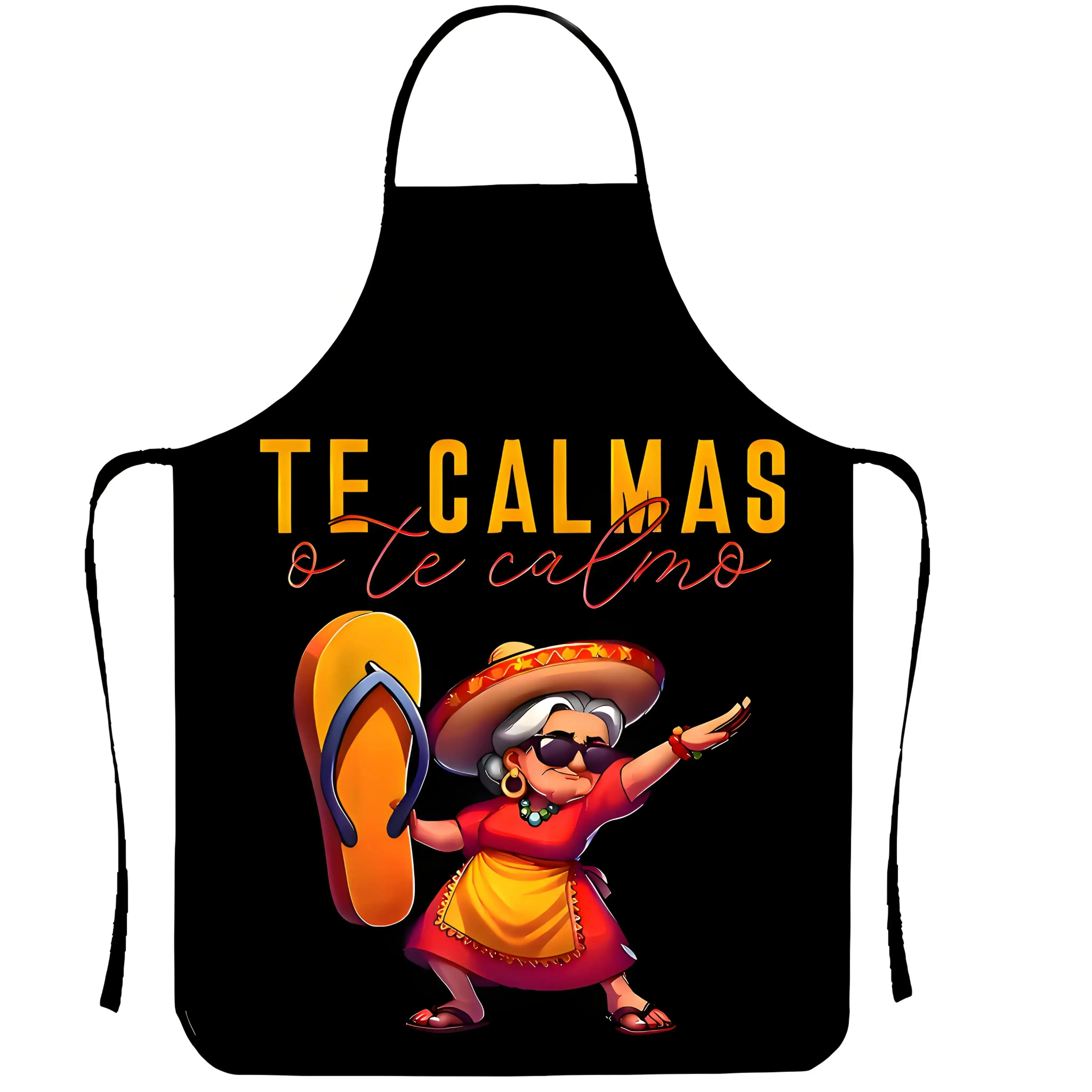 1pc Funny Cartoon Character Embroidery Synthetic Apron, Casual Cross-Design Kitchen Apron with Humorous Slogan, 100% Woven Polyester Fabric (150.136 G/m²), for Cooking, Home Cleaning - Fashion Accessories Home Workwear, Funny Aprons, Novelty Cooking Apron