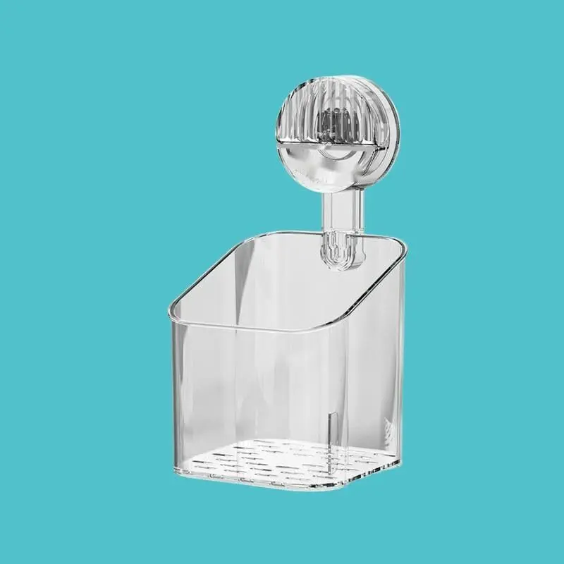1pc Suction Cup Shelf, Multifunctional Storage Basket Rack, Bathroom, Kitchen Suction Cup Shelf, Sink Organizer Rack, Home Wall-Mounted Punch-Free Skincare Storage Box, Bathroom Additions, Shelves