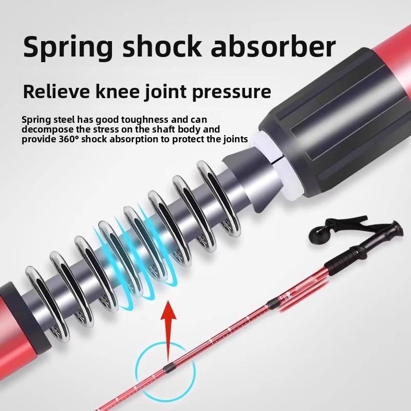 Hiking poles trekking poles ultralight telescopic folding outdoor hiking sticks walking sticks climbing gear non-slip hiking poles trekking poles