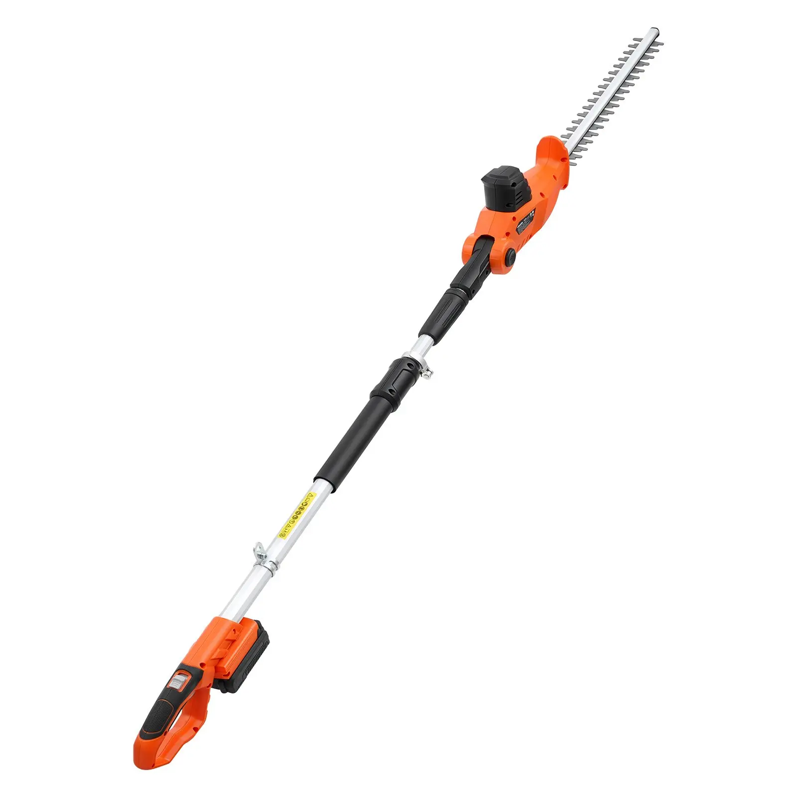 VEVOR Cordless Pole Hedge Trimmer, 20V Electric Bush Trimmer Kit with 18 Inch Double-Edged Steel Blade, 74-94 Inches Telescoping Design for High Branches (2.0Ah Battery and Fast Charger Included)