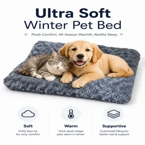 Universal Cat Dog Bed and Pad, Soft Velvet, Non-Sagging, Washable, Large Space Design, Comfortable, Christmas and Easter Gift