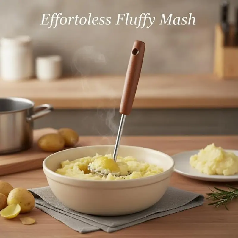 Food Masher Tool, Ideal for Potatoes, Pumpkins, Sweet Potatoes, Bananas, Vegetables, Avocados, Versatile Kitchen Utensil