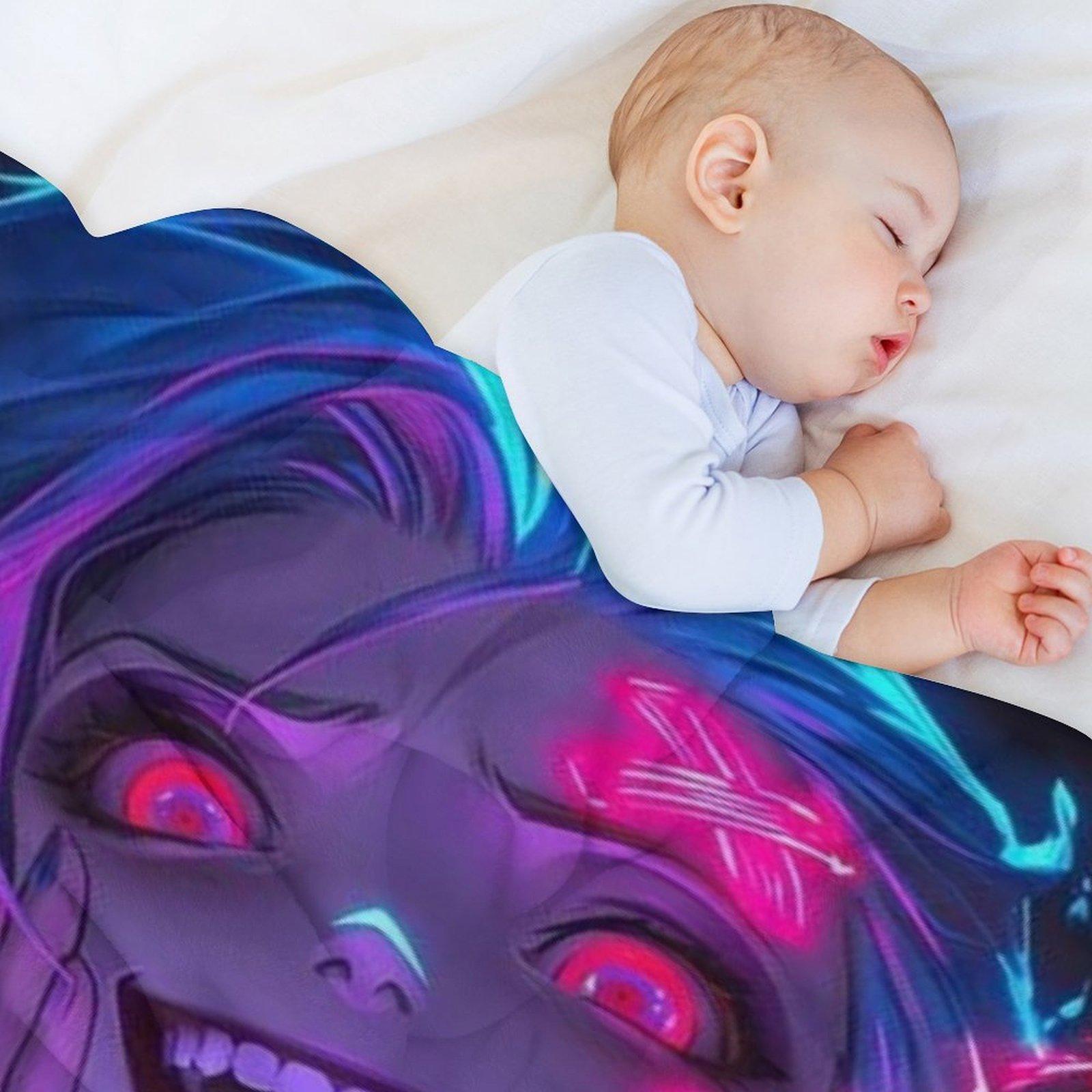 Crazy Jinx Neon Graffiti Blanket | Epic Arcane-Themed Flannel Throw Crazy Jinx Neon Graffiti Blanket | Epic Arcane-Themed Flannel Throw