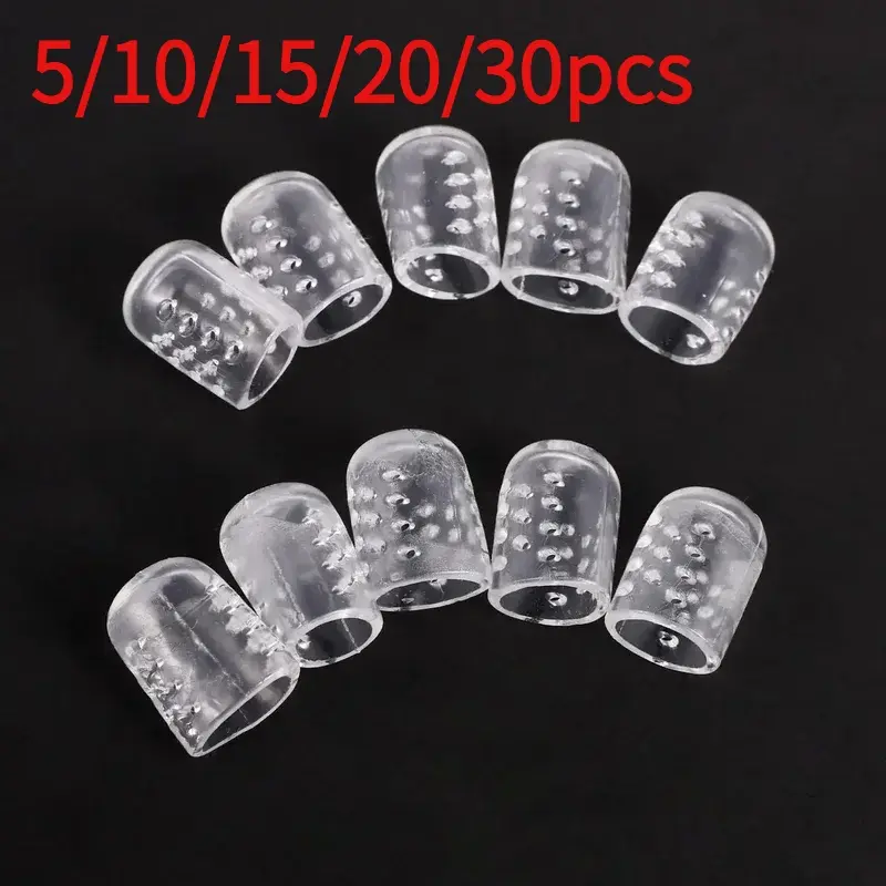 5-30pcs Transparent Silicone Toe Covers Women Gel Little Toes Protector Tube Foot Care Finger Caps Elasticity Prevents Blisters