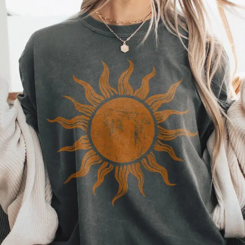 Boho Sun T-Shirt |   Retro Sun TShirt |   Celestial Graphic Tee |   Vintage Astrology T-Shirt |   Hippie Yoga T-Shirt |   Festival Top