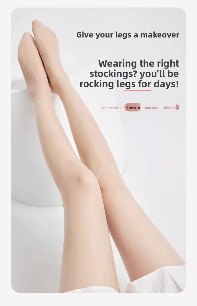 New Fashion Net Red Pineapple Pantyhose Anti-Run Tights Sheer Skin Color Invisible Spring Summer Thin Any Cut Light Leg Tights Black Socks