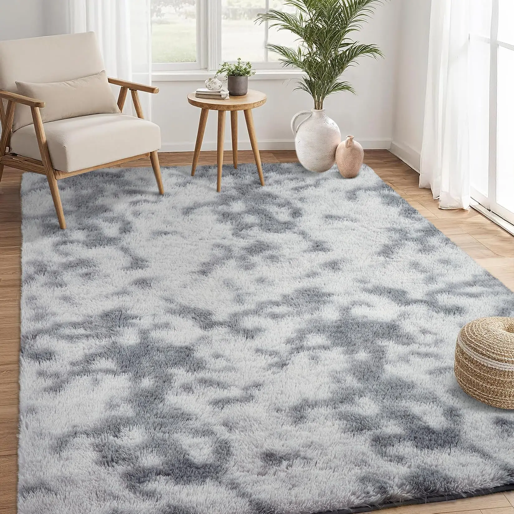 Ultra Soft Smooth Shag Area Rug - Soft & Non-Shedding, Machine Washable, Non-Slip, Modern Throw Carpet for Bedroom Living Room Dorm