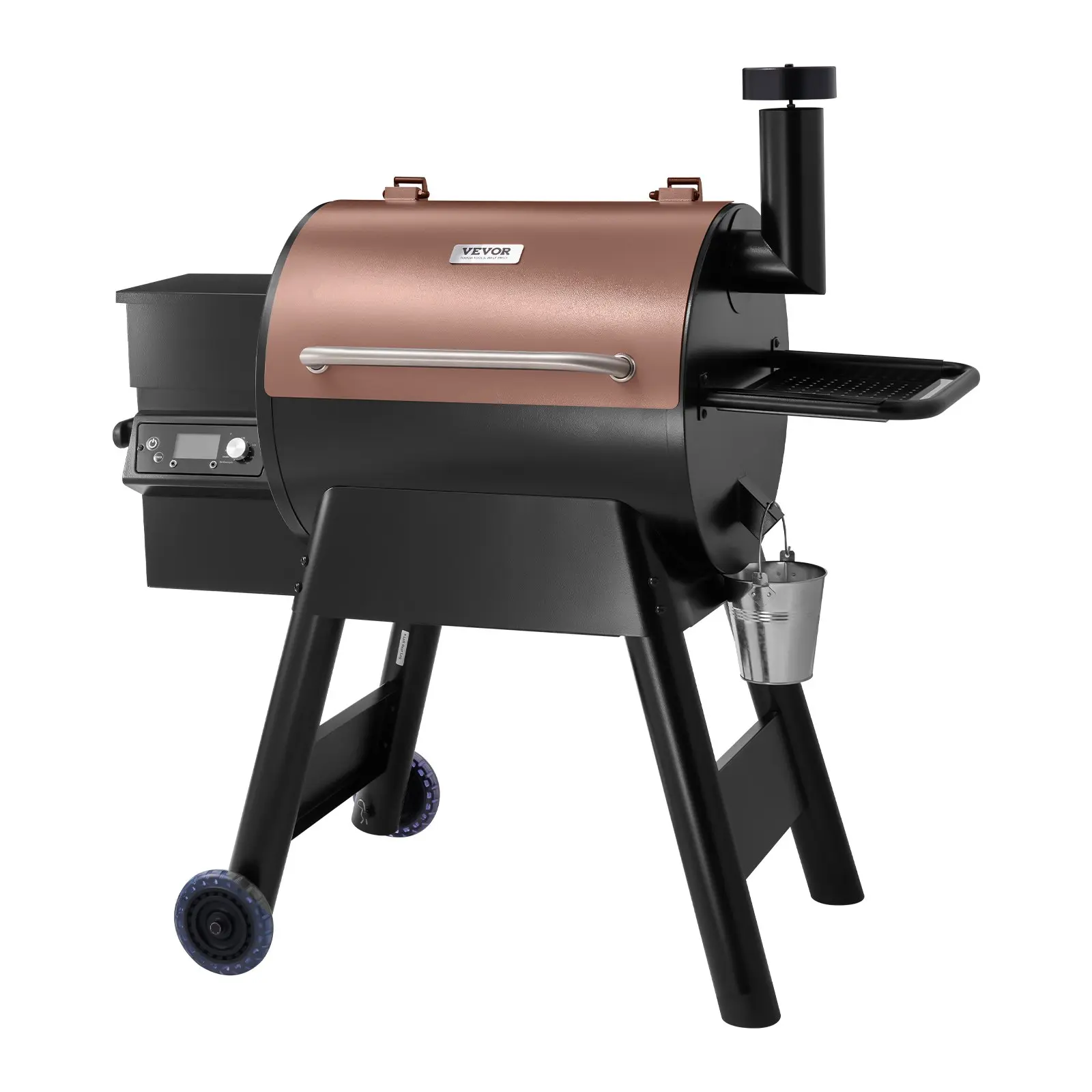 VEVOR Wood Pellet Grill Smoker, 8 in 1 BBQ Grills for Outdoor Cooking, 575 Square Inches Cook Area Electric Grill and Smoker, with LCD Screen Controller, Meat Probe, 500F Max Temperature, Black