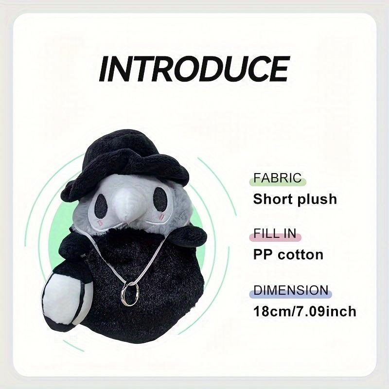 Cute Plague Doctor Design Plush Toy, 1 Count Horror Stuffed Plushie Pillow, Fluffy Plague Doctor Stuffed Figure Toy, Gift for Childern and Friends, Kreeptures Plushies, My First Addiction Toys, Halloween, Cuddly Stuffed Animal