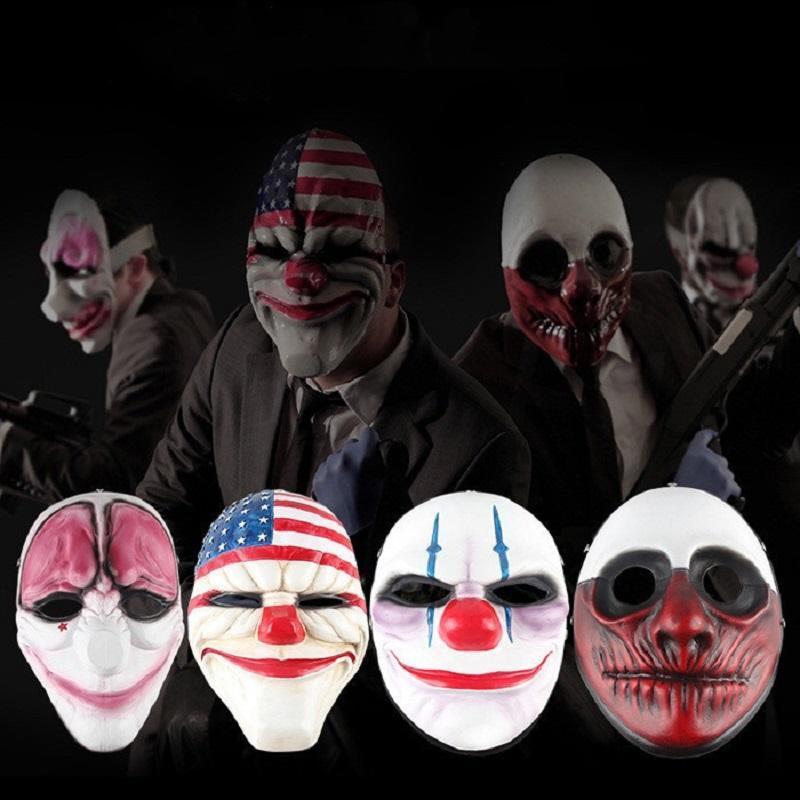 Halloween US Flag Clown Masks Masquerade Party Scary Clowns Carnival Mask Payday 2 Horrible Funny Pay Day Mask Prop Supplies