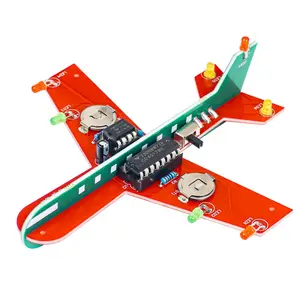 Airplane Shape LED Flow Lamp DIY Welding Kit Electronic Assembly Practice Set