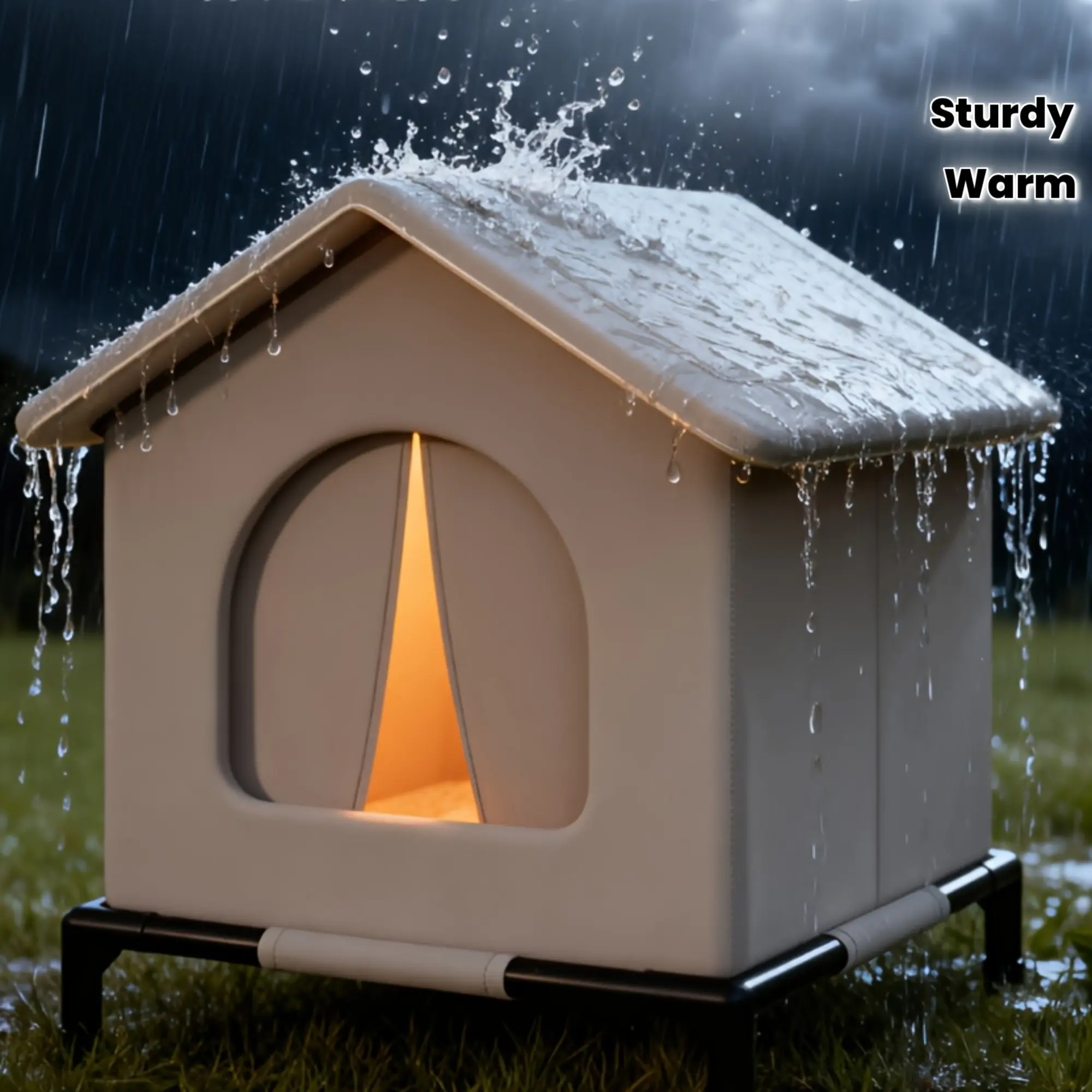 1pc All-Season Outdoor Cat Shelter - Insulated Winter Warm Home for Stray Cats And Small Dogs |     Raised Base, Available in Three Sizes, Year-Round Pet Bed, Sturdy Shelter for Feral Cats, Perfect Gift for Animal Enthusiasts