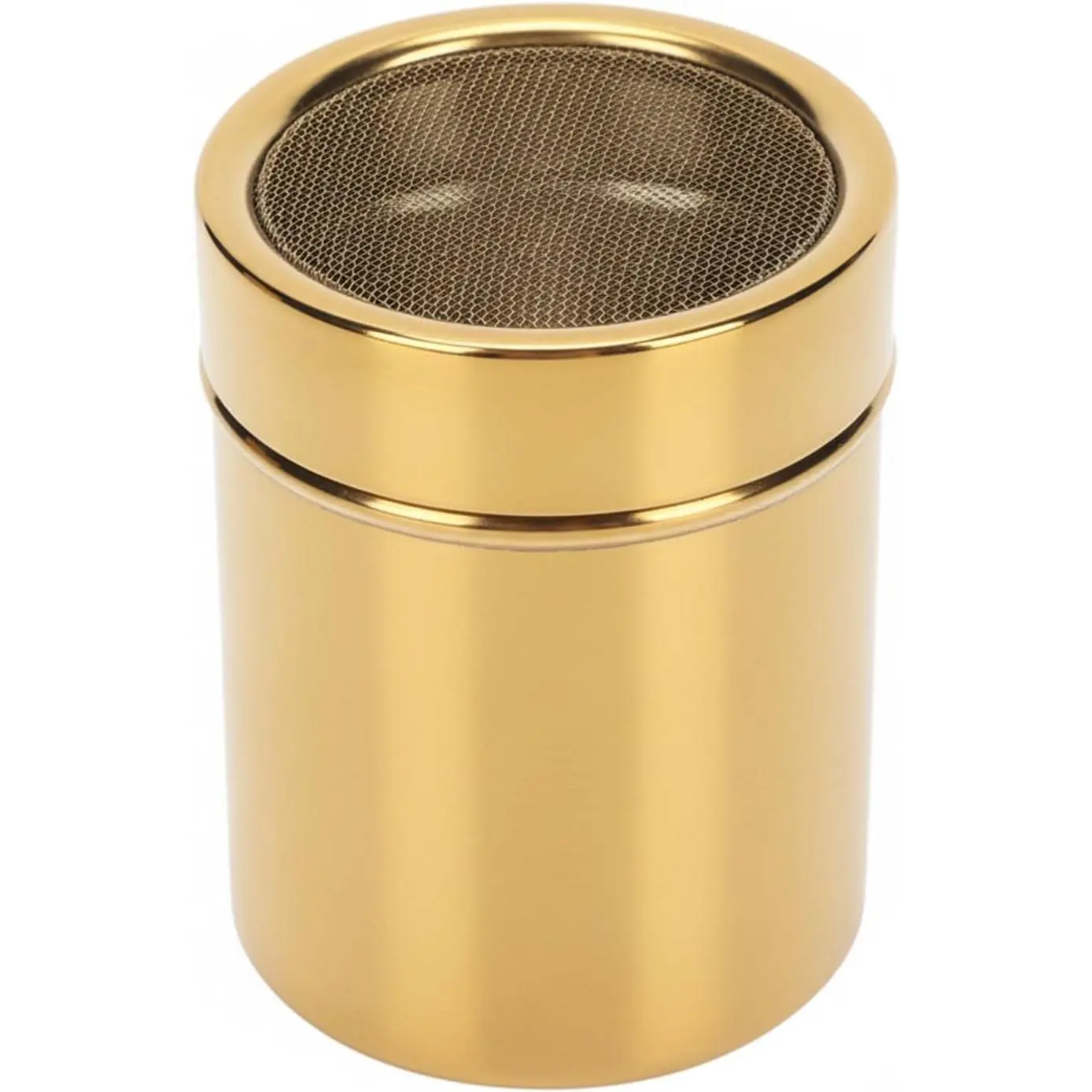 Sugar Shaker Duster with Fine Mesh - 304 Stainless Steel Cinnamon Dispenser for Coffee, , Flour, Spices - Screw- Lid Dredge for Baking (1 Pack)
