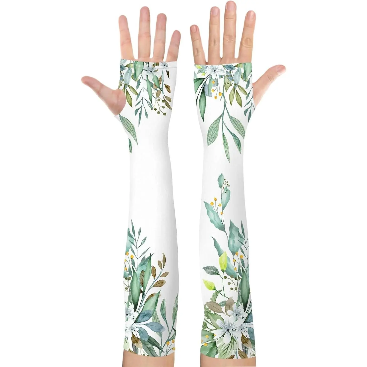 Women's UV Sun Protection Gardening Sleeves with Thumb Holes, Anti-Scratch Arm Sleeves